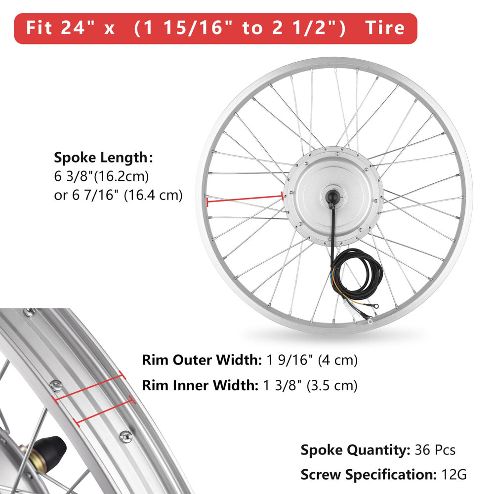 24 front wheel electric bike 2024 conversion kit