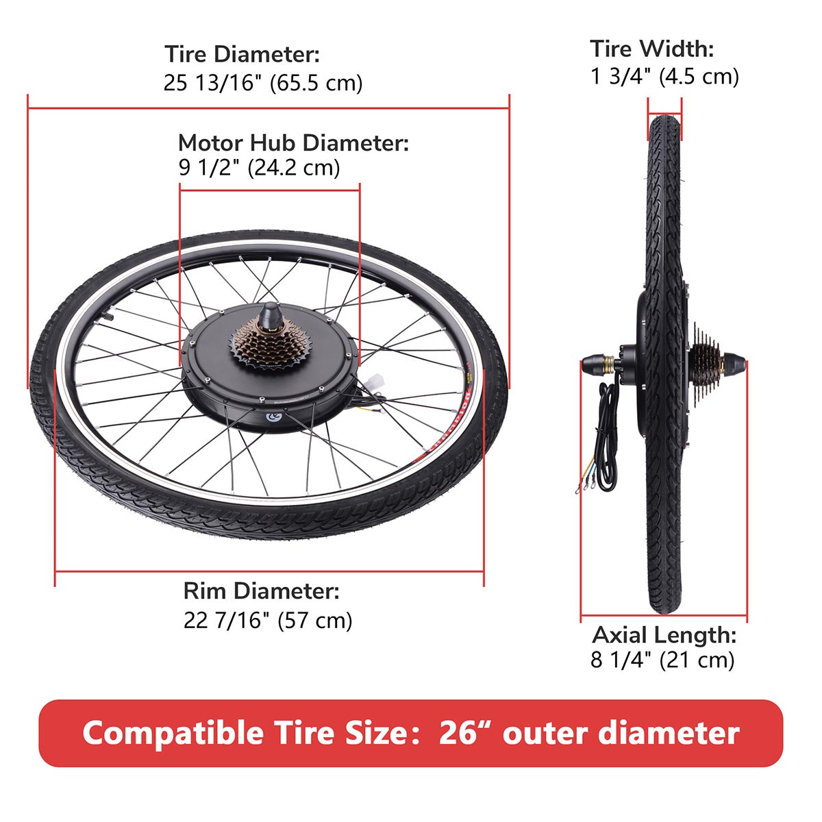 electric bicycle rear hub motor TheLAShop eBike Kit Bicycle Motor Conversion Kit Rear Hub 1500W 48V 26in