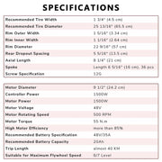 TheLAShop eBike Kit Bicycle Motor Conversion Kit Rear Hub 1500W 48V 26in Image