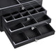 TheLAShop Jewelry Box Storage Ring Earring Necklace Organizer Black/ White, Black Image