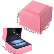 TheLAShop Double-Ring Box with Light for Engagement Wedding Birthday Image