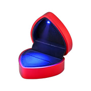 TheLAShop Heart Shaped Ring Box with Light Jewellery Box, Red Image