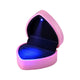 TheLAShop Heart Shaped Ring Box with Light Jewellery Box, Pink Image