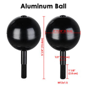 TheLAShop Flagpole Ball Topper Ornament Flagpole Accessories 2ct/pk, Aluminum & Black Image