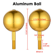 TheLAShop Flagpole Ball Topper Ornament Flagpole Accessories 2ct/pk, Aluminum & Gold Image