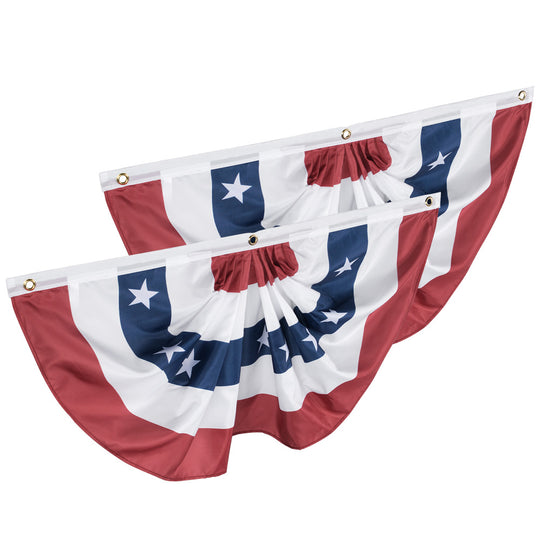 TheLAShop 1.5x3ft American Bunting Flag for Porch Outdoor(2ct/6ct)