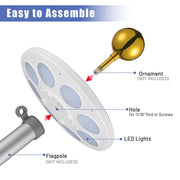 TheLAShop Heavy Duty Flagpole with Light Solar Powered (20',25',30' Options) Image