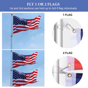 TheLAShop 20ft Telescoping Flagpole Kit with Light Solar Powered Image