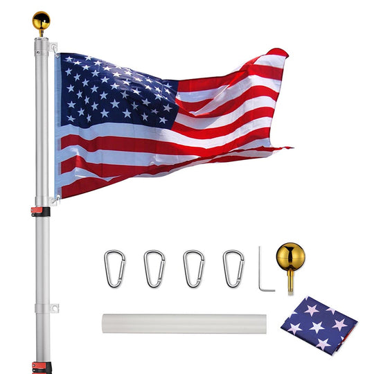 TheLAShop 20ft Telescoping Flagpole Kit with Ball Finial