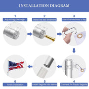 TheLAShop Solar Lighted Telescoping Tailgate Flagpole Image