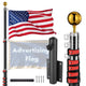 TheLAShop 20ft Advertising Flag and Banner Pole with Mount, Black Pole & Fence Mount & 1 Flag Image
