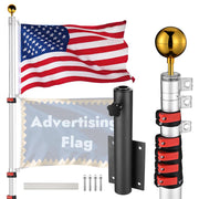 TheLAShop 20ft Advertising Flag and Banner Pole with Mount, Silver Pole & Fence Mount & 1 Flag Image