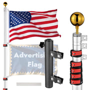 TheLAShop 20ft Advertising Flag and Banner Pole with Mount, Silver Pole & Ladder Mount & 1 Flag Image