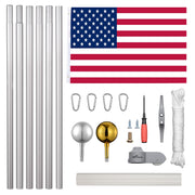 TheLAShop 20 ft Aluminum Sectional Flagpole Kit with US Flag