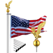 TheLAShop 20ft Sectional Flagpole Kit with Deluxe Eagle & Ball