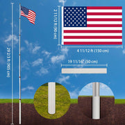 TheLAShop Telescoping Flagpole Kit with Ball Finial(20ft,25ft,30ft Options) Image