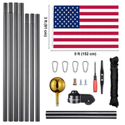 TheLAShop 25ft Sectional Flagpole Kit with Deluxe Eagle & Ball