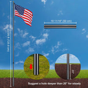 TheLAShop 25ft Sectional Flagpole Kit with Deluxe Eagle & Ball Image