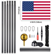 TheLAShop 30ft Aluminum Sectional Flagpole w/ US Flag