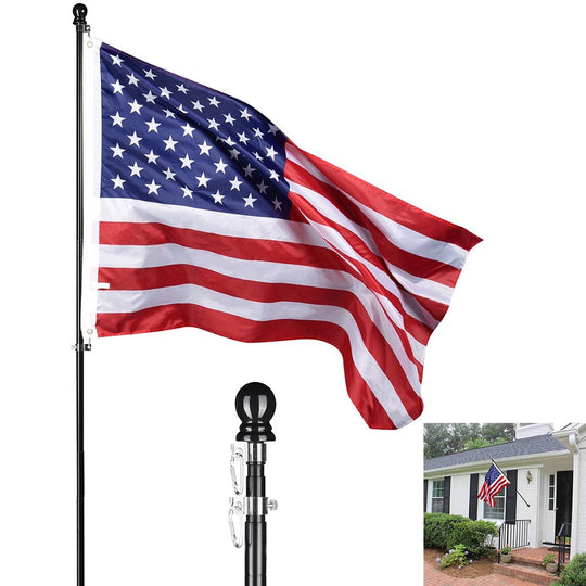 TheLAShop 6ft Flag Pole Telescoping Flagpole Kit