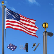 TheLAShop 25ft Aluminum Sectional Flagpole w/ US Flag