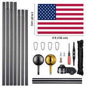 TheLAShop 25ft Aluminum Sectional Flagpole w/ US Flag