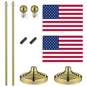 TheLAShop 6 ft Indoor Flag Poles with Stand Set of 2(Ball Eagle Options)