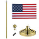 TheLAShop 6 ft Indoor Flag Poles with Stand(Ball Eagle Options)