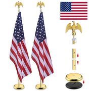 TheLAShop 6 ft Indoor Flag Poles with Stand Set of 2(Ball Eagle Options)