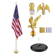 TheLAShop 8 ft Indoor Flag Poles with Stand(Ball Eagle Options) Image