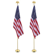 TheLAShop 8 ft Indoor Flag Poles with Stand Set of 2(Ball Eagle Options)