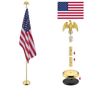 TheLAShop 8 ft Indoor Flag Poles with Stand(Ball Eagle Options) Image