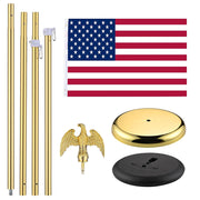 TheLAShop 8 ft Indoor Flag Poles with Stand(Ball Eagle Options) Image