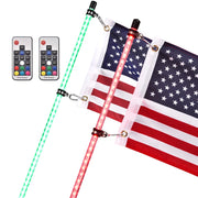 TheLAShop 3ft Lighted Flag Pole RGB with Remote 2ct/PK