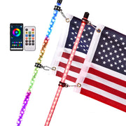 TheLAShop 3ft Lighted Flag Pole RGB APP & Remote 2ct/PK