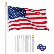 TheLAShop 10ft Flagpole Kit for House Yard Aluminum Sectional Poles