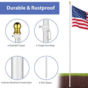 TheLAShop 10ft Flagpole Kit for House Yard Aluminum Sectional Poles Image