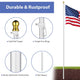 TheLAShop 10ft Flagpole Kit for House Yard Aluminum Sectional Poles