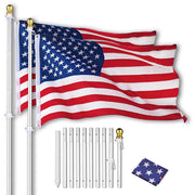 TheLAShop 10ft Flagpole Kit for House Yard Aluminum Sectional Poles, 2ct/pack Image