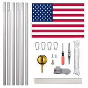 TheLAShop Heavy Duty Flagpole with Light Solar Powered (20',25',30' Options) Image