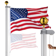 TheLAShop Sectional Flagpole with Light Deluxe Eagle 13Gauge (20',25',30' Options) Image