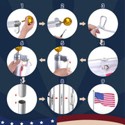 TheLAShop Sectional Flagpole with Light Deluxe Eagle 13Gauge (20',25',30' Options) Image