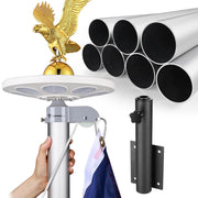 TheLAShop Aluminum Flagpole with Light & Dock Mount, Deluxe Eagle Topper, 25ft 13Gauge Image