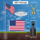 TheLAShop Aluminum Flagpole with Light & Dock Mount, Deluxe Eagle Topper Image