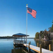 TheLAShop Aluminum Flagpole with Light & Dock Mount, Deluxe Eagle Topper Image