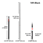 TheLAShop Aluminum Telescopic Antenna Pole for Starlink, Event Wi-Fi, 14ft Black Image