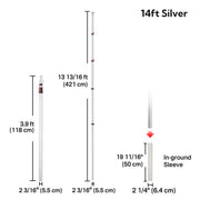 TheLAShop Aluminum Telescopic Antenna Pole for Starlink, Event Wi-Fi, 14ft Silver Image