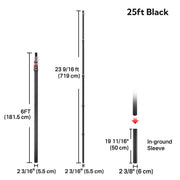 TheLAShop Aluminum Telescopic Antenna Pole for Starlink, Event Wi-Fi, 25ft Black Image