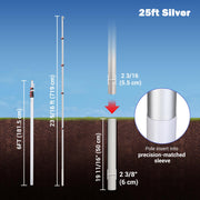 TheLAShop Aluminum Telescopic Antenna Pole for Starlink, Event Wi-Fi, 25ft Silver Image