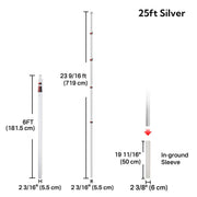 TheLAShop Aluminum Telescopic Antenna Pole for Starlink, Event Wi-Fi, 25ft Silver Image